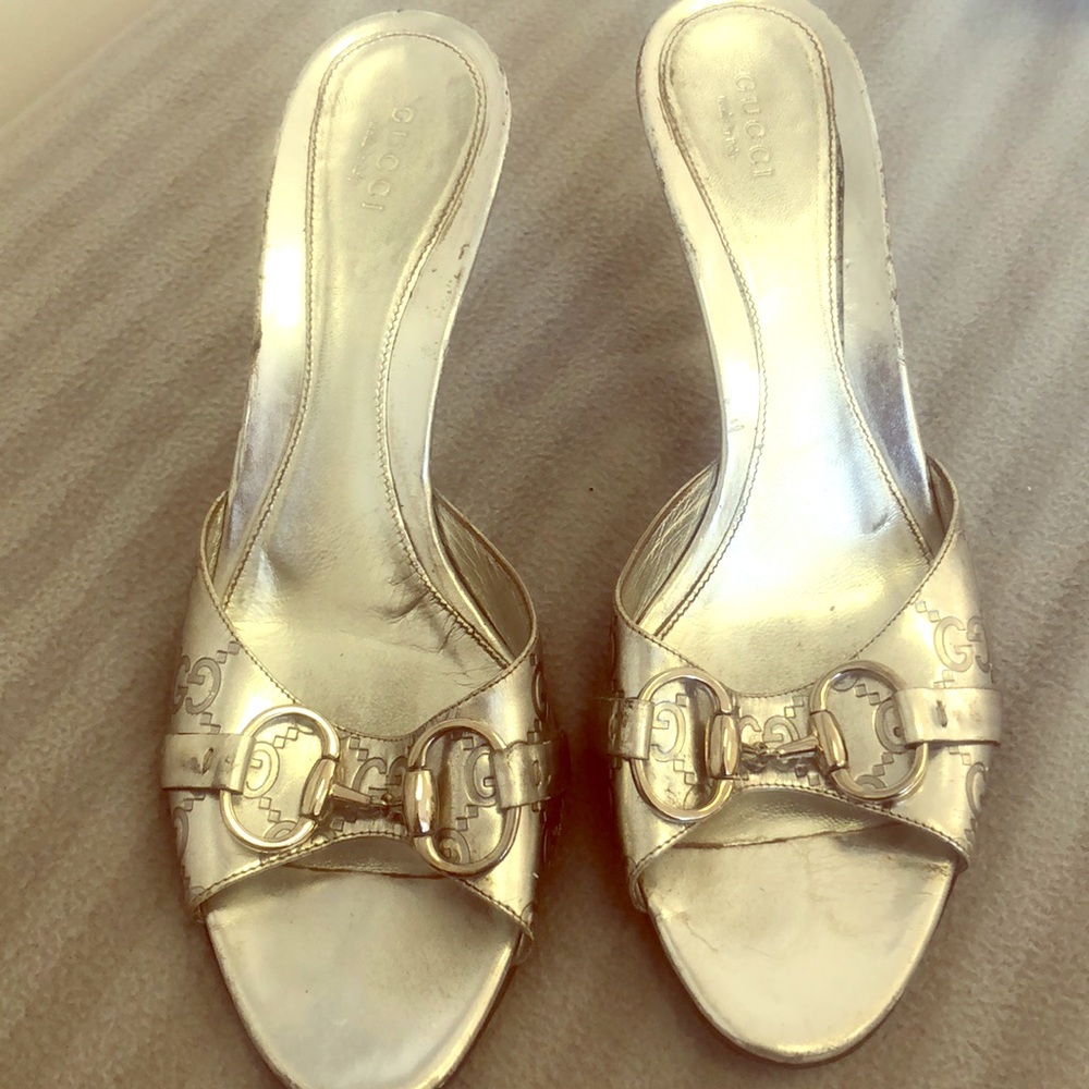 Gucci silver sandals